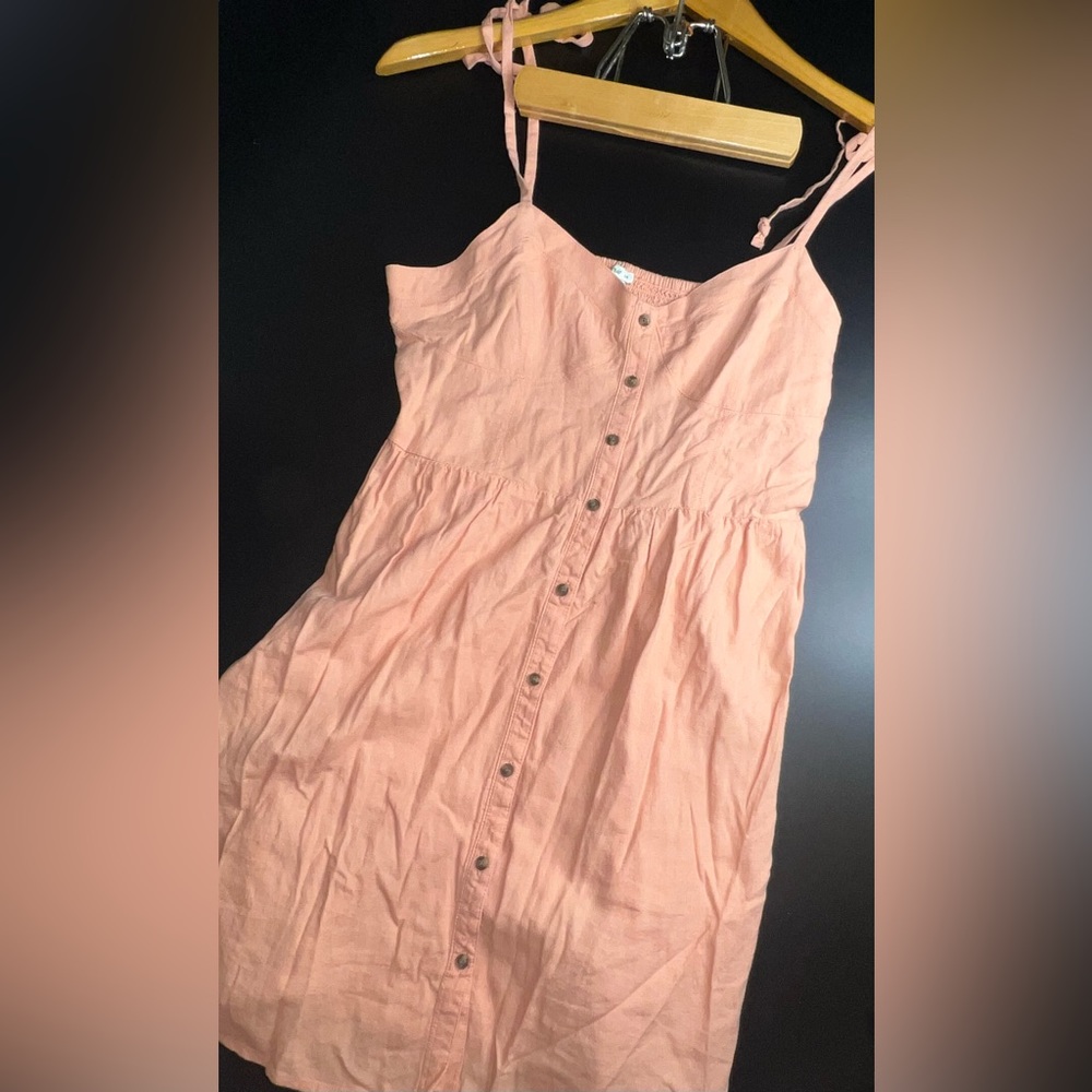 Aerie Coral Corset Linen Blend mini dress size XS GUC*